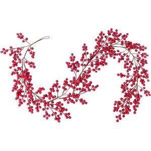 5.58FT Red Berry Christmas Garland, Artificial Berry Garland for Indoor Outdoor